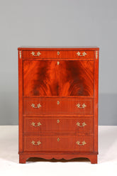 Stilvoller Sekretär im Englischen Stil Büro Vertiko Kommode Mahagoni Schreibkommode