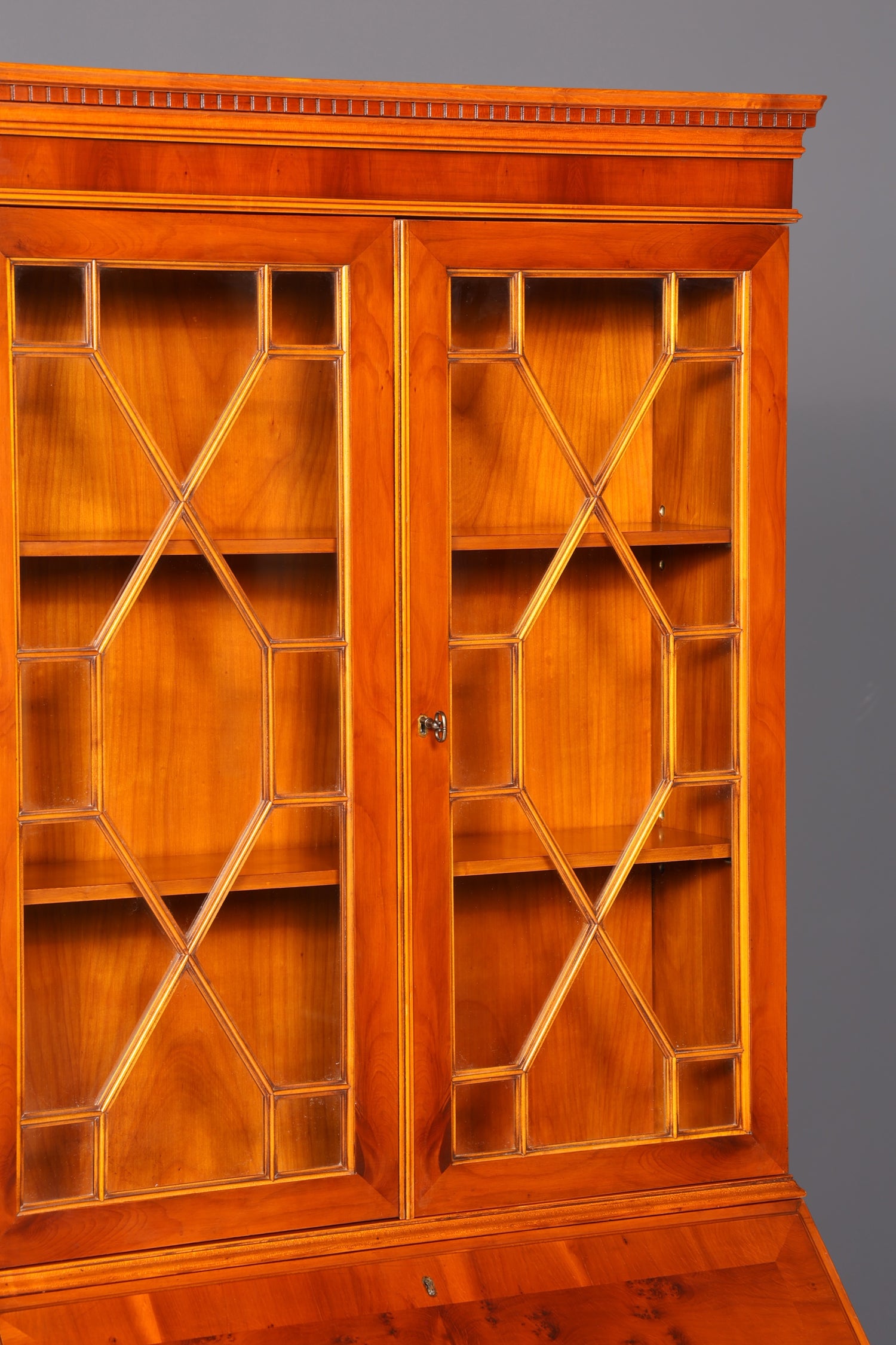 Wunderschöner Englischer Aufsatzsekretär Eibe Sekretär Vitrine Büro Antik Schrank Bibliothek Vintage