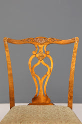 4x Wunderschöne Chippendale Stühle Barock Stil Stuhlset Polsterstuhl Set Englisch Küchenstühle Esszimmer Stühle