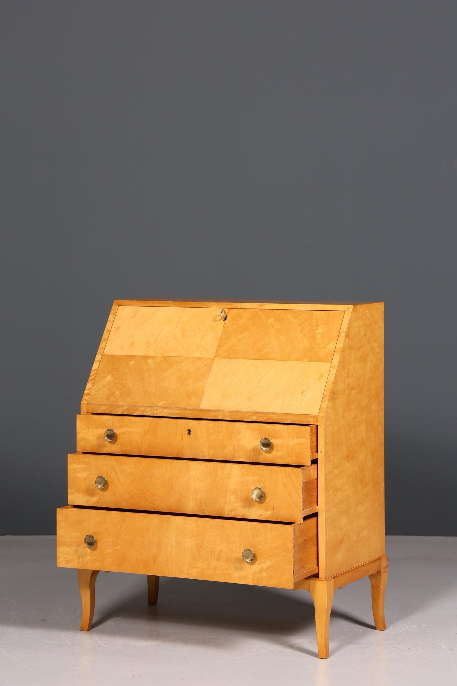 Stilvoller Sekretär im Biedermeier Stil um 1940 Schreibmöbel echt Holz Office Kommode