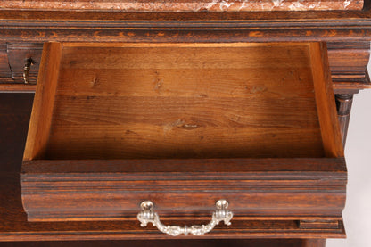 Traumhafte Gründerzeit Anrichte Antik Marmor Kredenz Sideboard Buffet Serviertisch mit Aufsatz