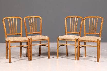 4x Schlichte Mid Century Stühle Retro Stuhlset Danish Design Küchenstühle Esszimmer Stühle