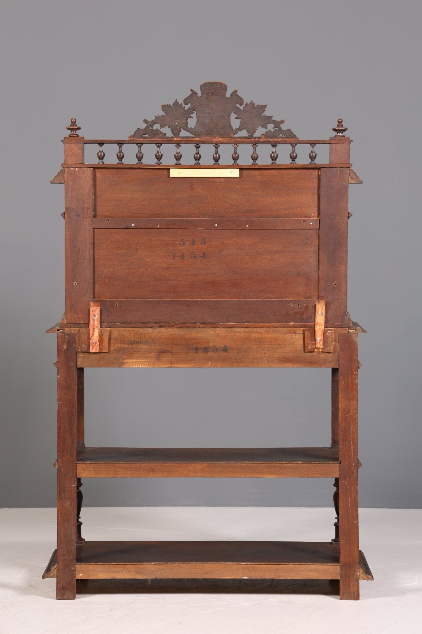 Traumhafte Gründerzeit Anrichte Antik Marmor Kredenz Sideboard Buffet Serviertisch mit Aufsatz