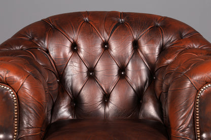 Wunderschöner Original Chesterfield Centurion Sessel Englischer Armlehnsessel Echt Leder Herrensessel Vintage