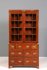 Wunderschöner Maritimer Vitrinenschrank Englischer Schrank echt Holz Bibliothek Englische Anrichte