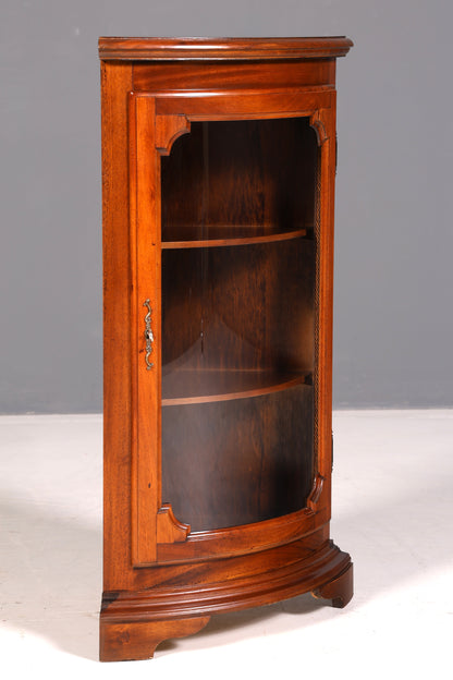 Wunderschöne Englische Eckvitrine Mahagoni Antik Echt Holz Schrank Eckschrank Glasvitrine Vitrine Vintage