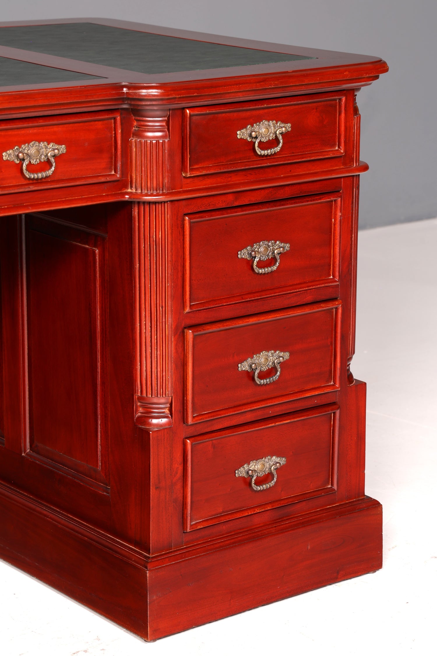Wunderschöner Englischer Schreibtisch Mahagoni Lederauflage Bürotisch Office Desk Antik Vintage