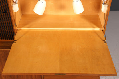 Wunderschöner Mid Century Schrank Bücherregal Sekretär Vintage Regal Highboard Holz Bookshelf VEB