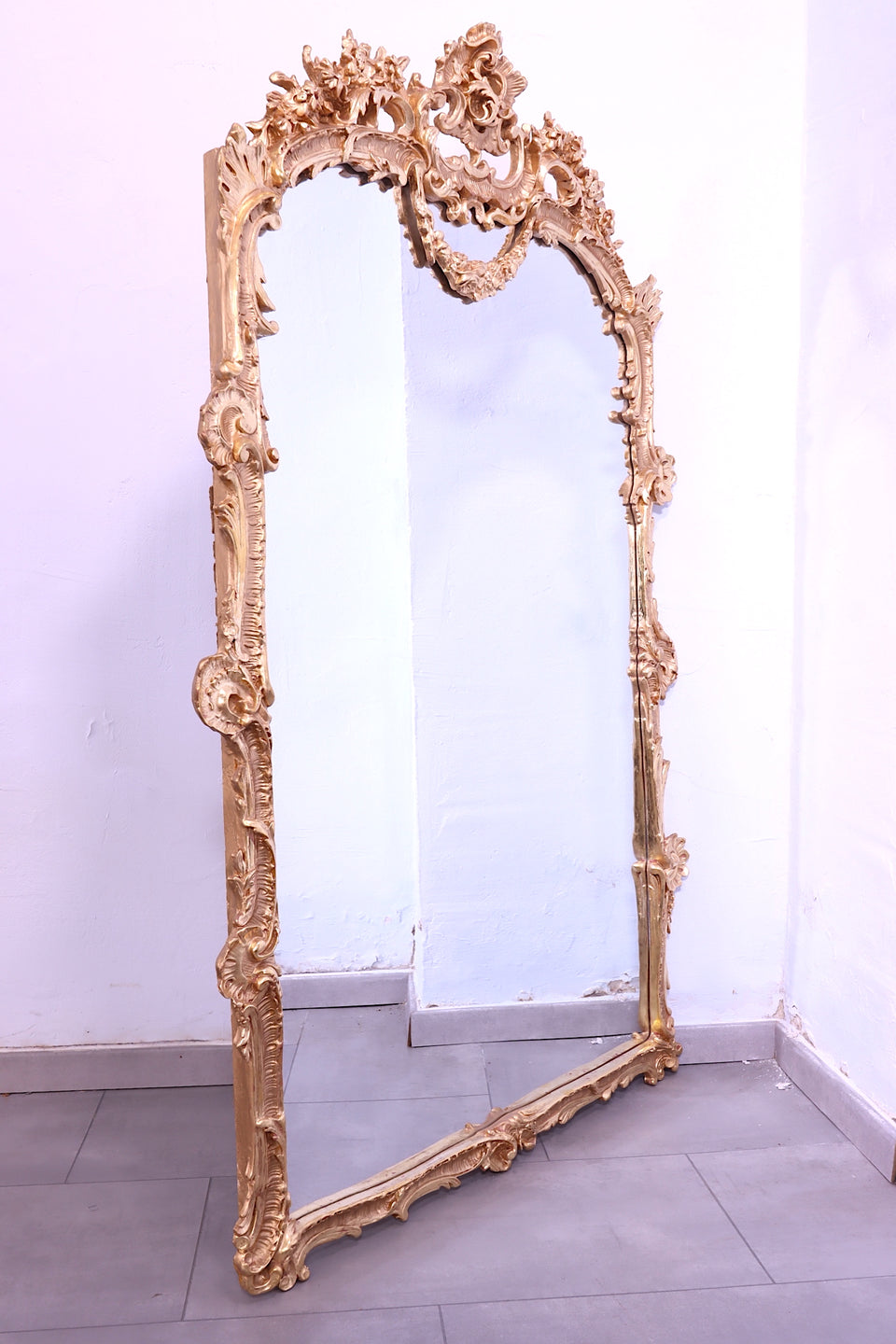 Wunderschöner Prunk Barock Stil Wandspiegel Standspiegel Antik Stil Gold