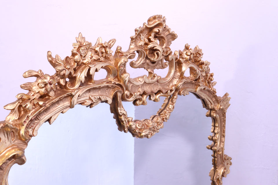 Wunderschöner Prunk Barock Stil Wandspiegel Standspiegel Antik Stil Gold