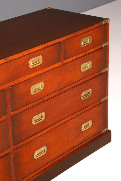 Traumhaftes Maritimes Sideboard Englische Military Chest Schiffskommode Antik Schrank Kolonial Vintage