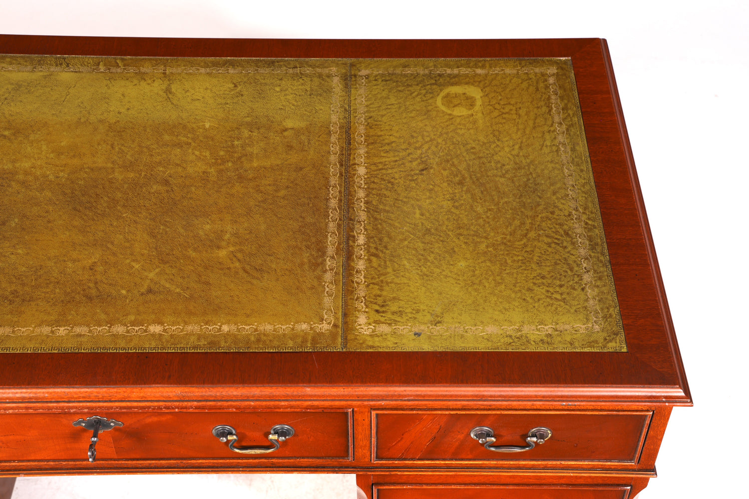 Wunderschöner Englischer Schreibtisch echt Lederauflage Bürotisch Antik Stil Office Desk