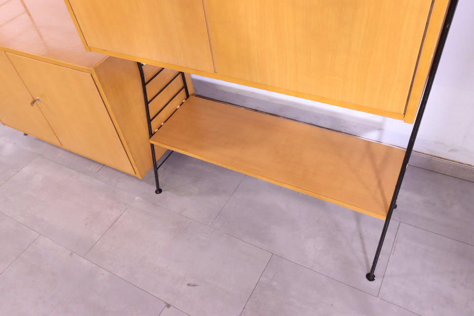 Traumhaftes Mid Century String Regal Modular Design Schrank 60s