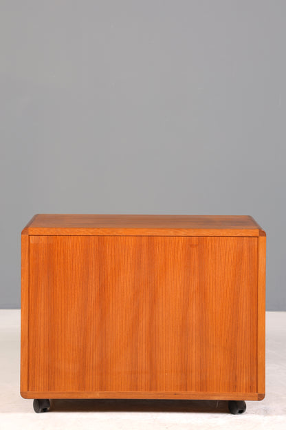 Original Mid Century &quot;Dyrlund&quot; Regal Beistelltisch Danish Design Teak Holz Regal TV Hifi Schrank 60s