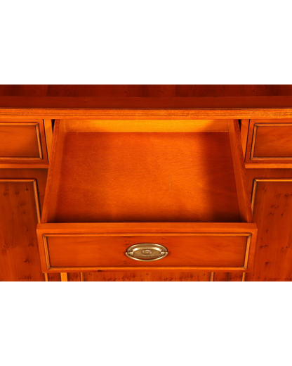 Hauptstadt Möblerei Heldense Sideboard aus Eibenholz mit offener Schublade und klassischem Metallgriff