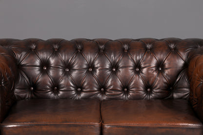 Wunderschönes Original Chesterfield Sofa 2-Sitzer Couch England Echt Leder Polstersofa Englisch Vintage