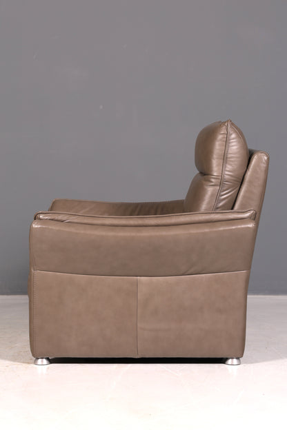 Wunderschöner Moderner Ledersessel Taupe Echt Leder Relaxsessel Loungesessel Polstersessel Armlehnsessel Vintage