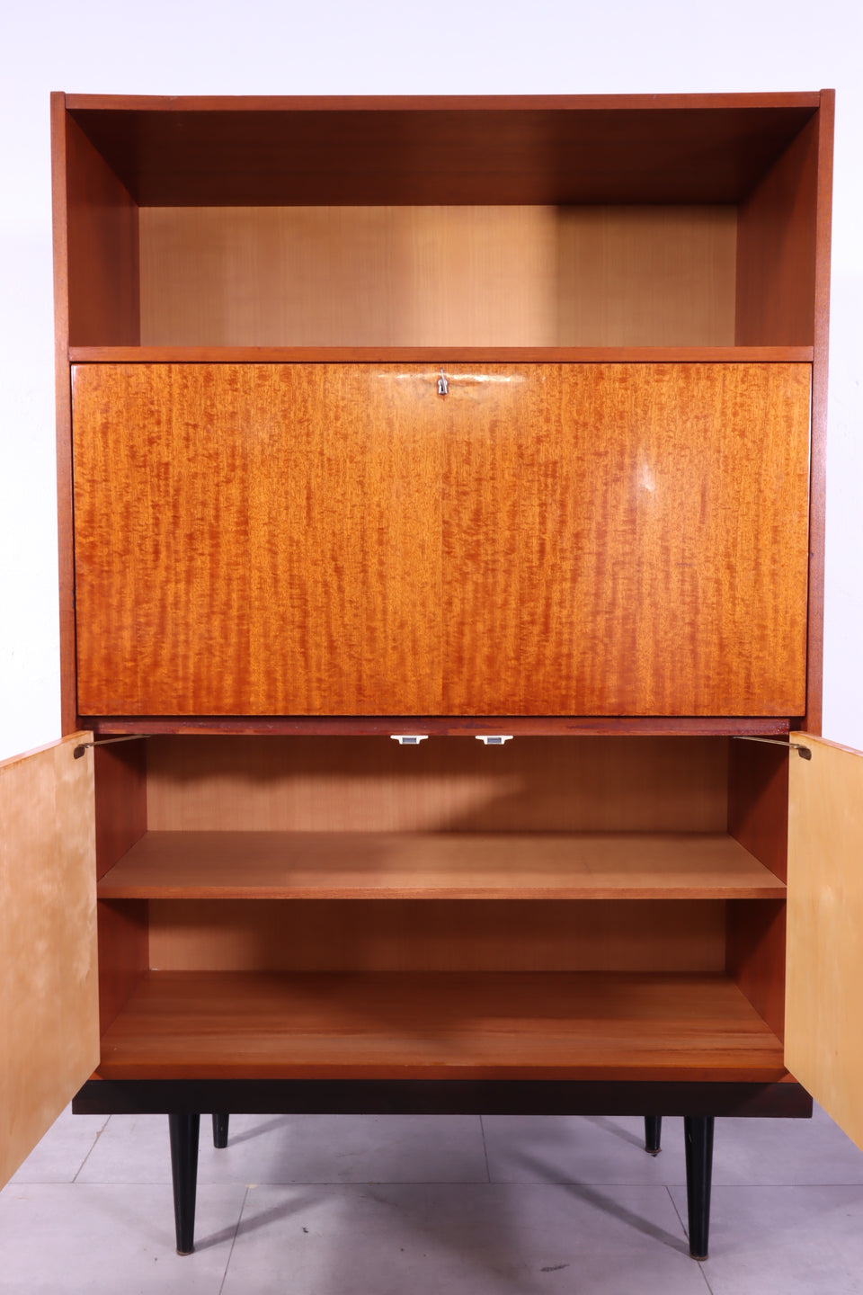 Schlichter Mid Century Sekretär Vintage Bücherregal Vintage Kommode