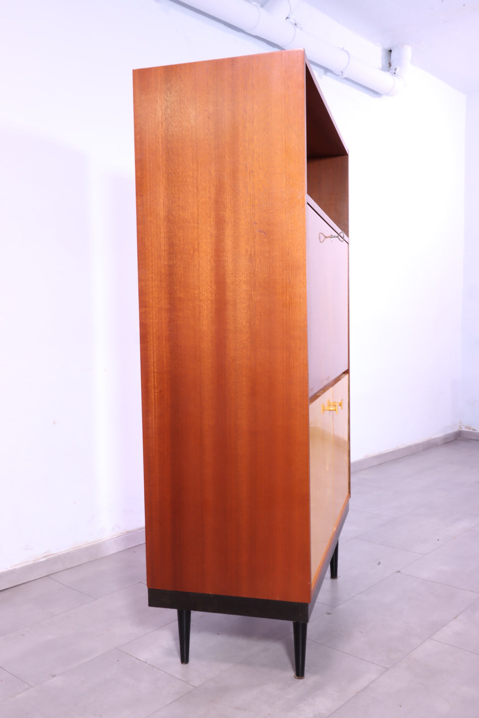Schlichter Mid Century Sekretär Vintage Bücherregal Vintage Kommode