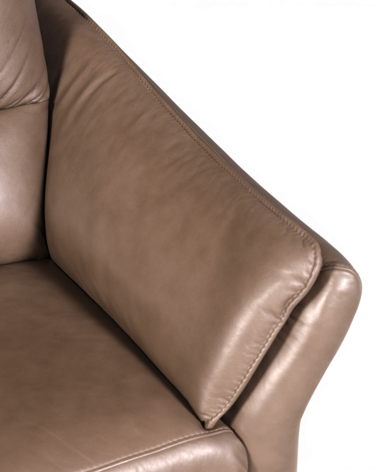 Hauptstadt Möblerei Ledersessel in Taupe aus hochwertigem Echtleder mit bequemer Polsterung und moderner Optik