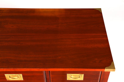 Edler Maritimer Schreibtisch Englischer Military Chest Bürotisch Office Table