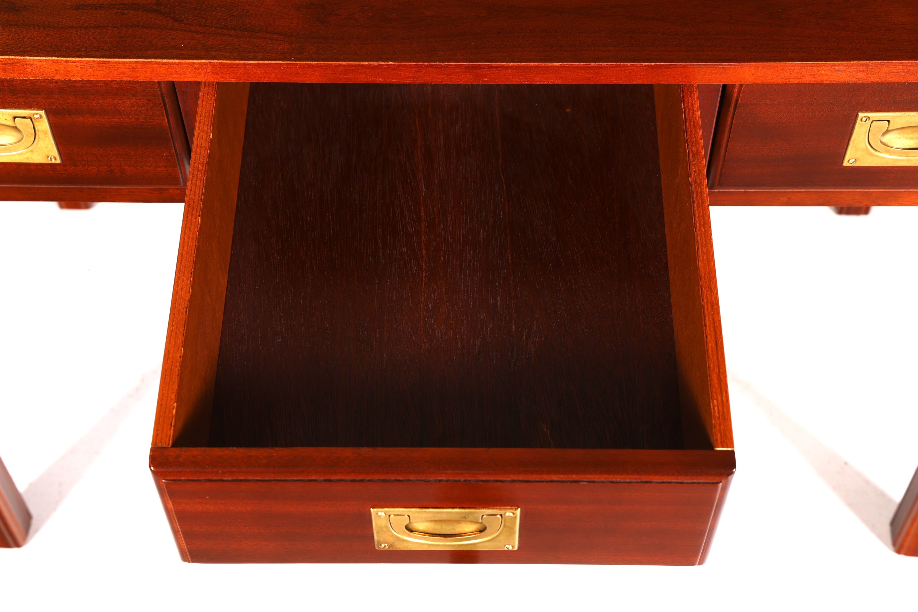 Edler Maritimer Schreibtisch Englischer Military Chest Bürotisch Office Table