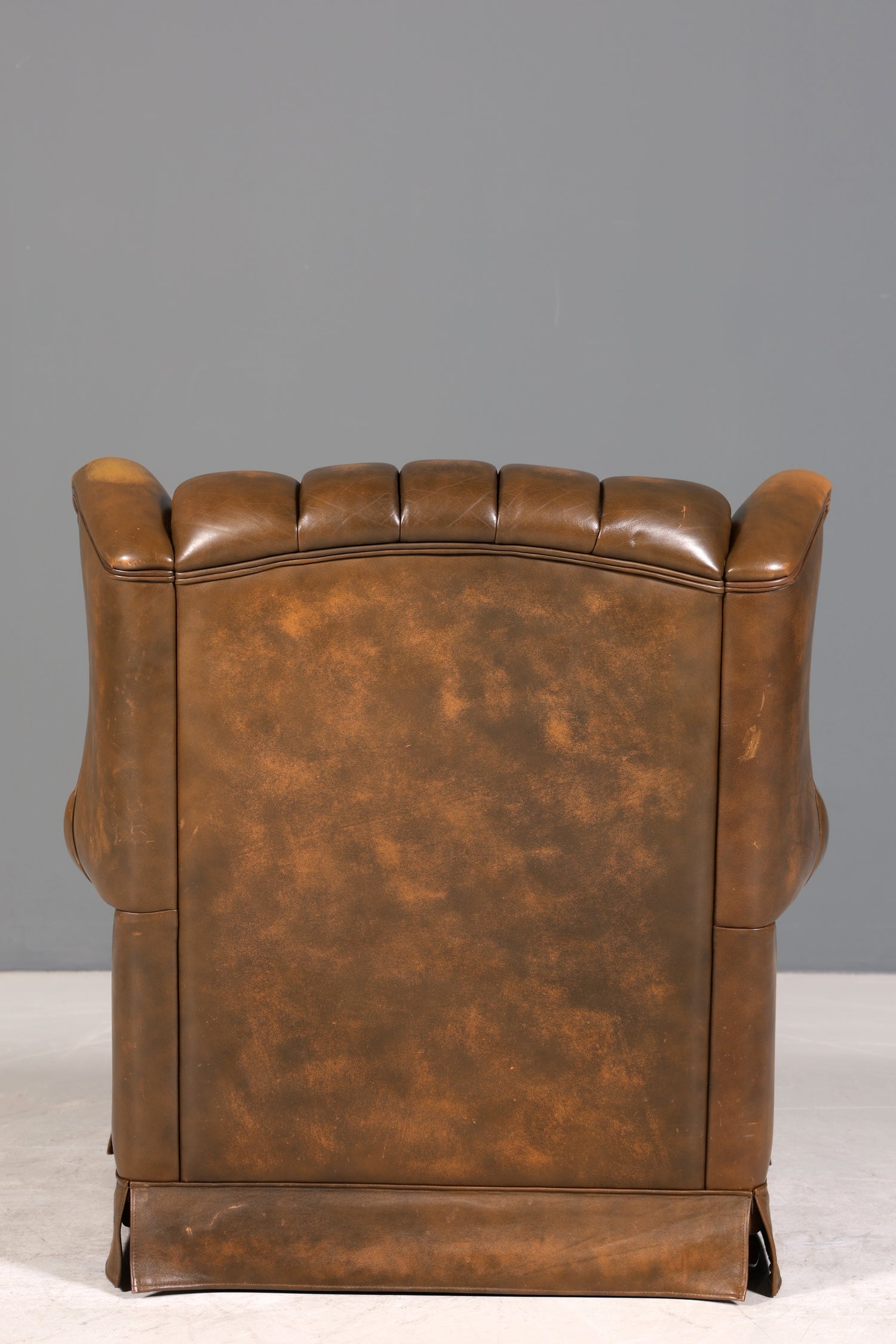 Original Chesterfield Ohrenbacken Sessel Englisch Leder Herrensessel UK Armlehnsessel