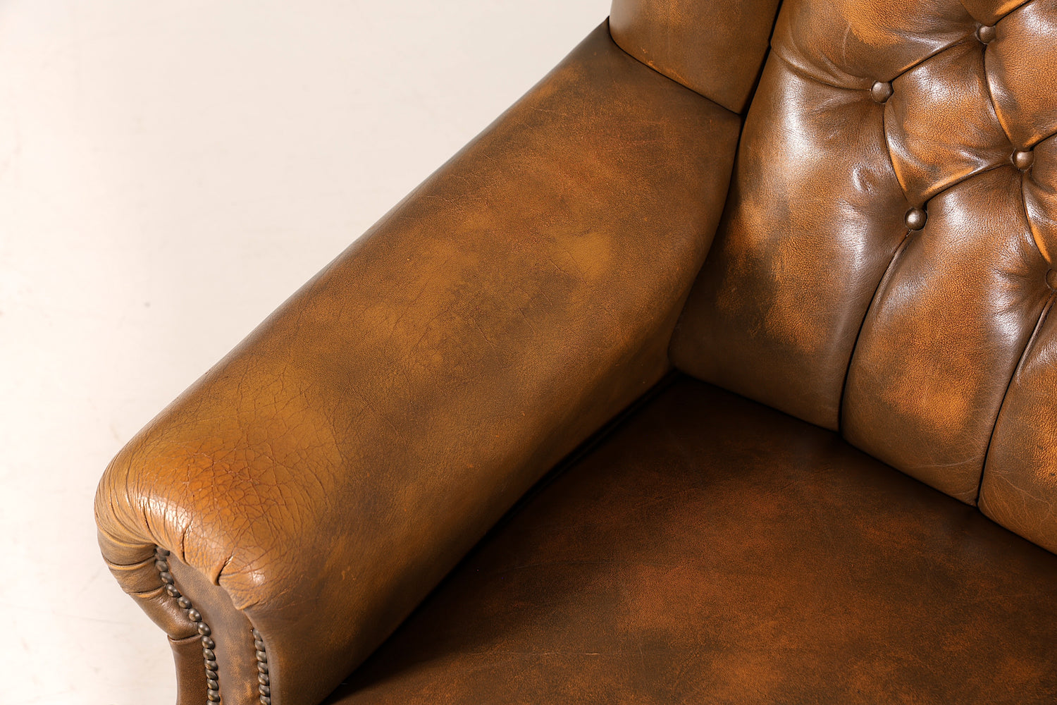 Original Chesterfield Ohrenbacken Sessel Englisch Leder Herrensessel UK Armlehnsessel