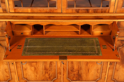 Beeindruckender Englischer Vitrinenschrank Echt Holz Sekretär Bibliothek Bücherschrank Buffet Antik Vintage