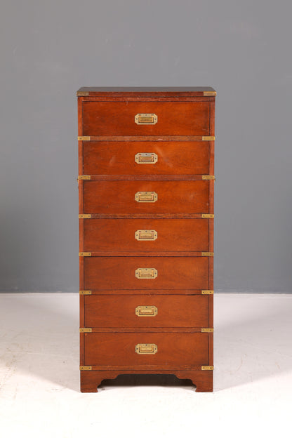 Wunderschöne Maritime Kommode Englisch Vertiko Military Chest Schrank Schubladenkommode Antik Vintage