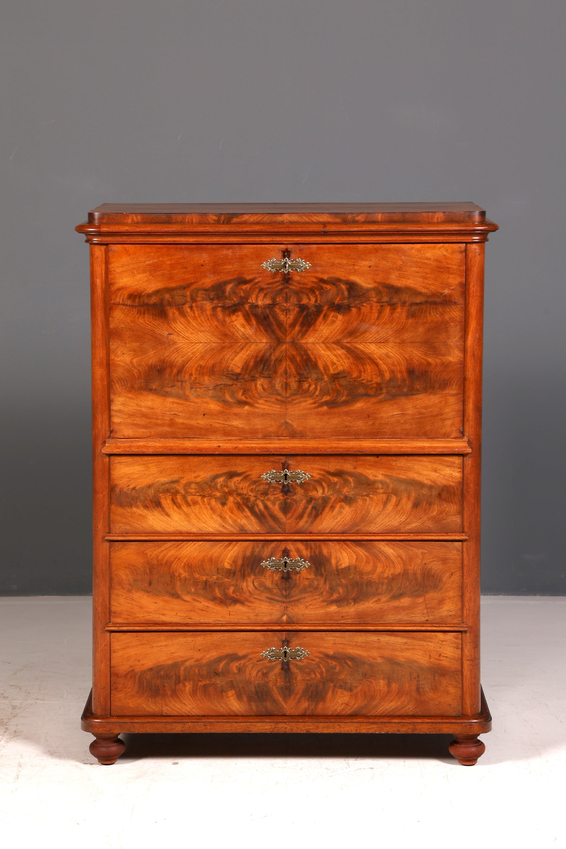 Wunderschöner Louis Philippe Sekretär Vertiko Highboard Gründerzeit Kommode Schrank um 1880 Antik Vintage
