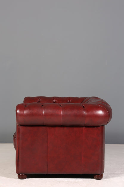 Wunderschöner Original Chesterfield Sessel Englisch Oxblood Leder Armlehnsessel Herrensessel