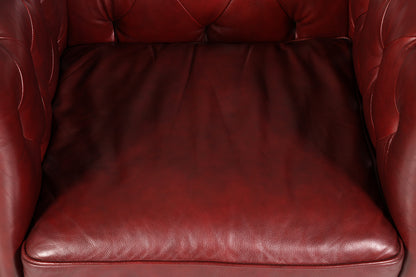 Wunderschöner Original Chesterfield Sessel Englisch Oxblood Leder Armlehnsessel Herrensessel