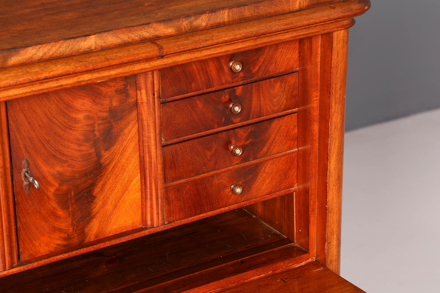 Wunderschöner Louis Philippe Sekretär Vertiko Highboard Gründerzeit Kommode Schrank um 1880 Antik Vintage