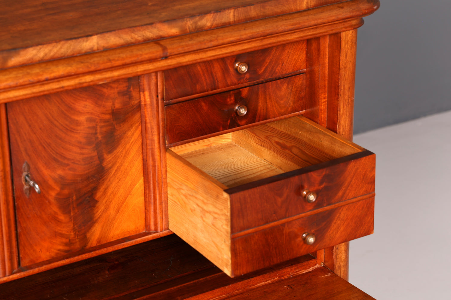 Wunderschöner Louis Philippe Sekretär Vertiko Highboard Gründerzeit Kommode Schrank um 1880 Antik Vintage