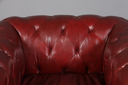 Wunderschöner Original Chesterfield Sessel Englisch Oxblood Leder Armlehnsessel Herrensessel