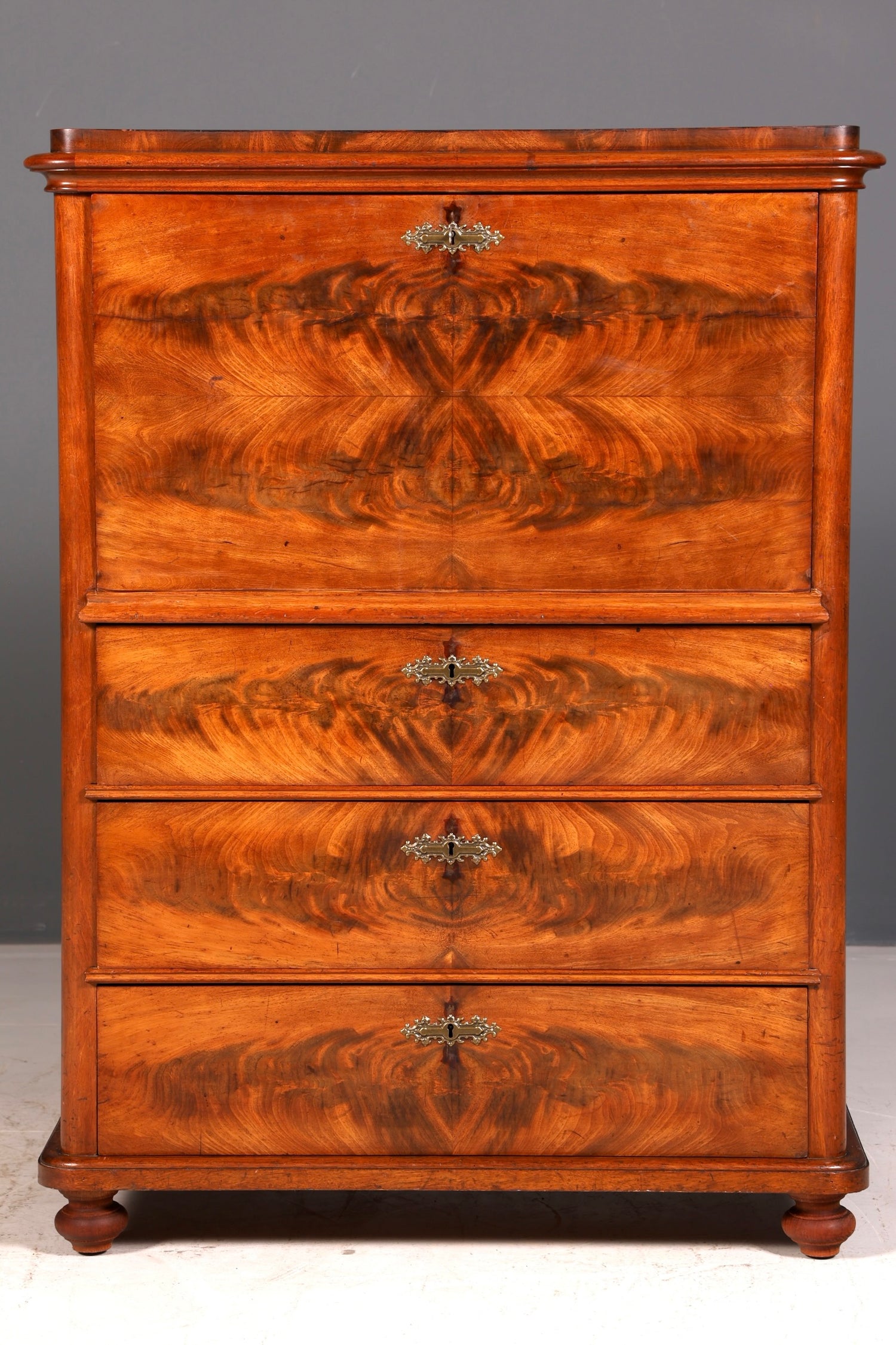 Wunderschöner Louis Philippe Sekretär Vertiko Highboard Gründerzeit Kommode Schrank um 1880 Antik Vintage