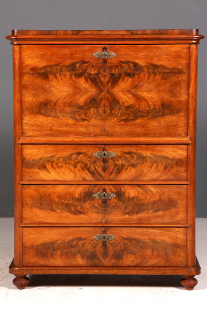 Wunderschöner Louis Philippe Sekretär Vertiko Highboard Gründerzeit Kommode Schrank um 1880 Antik Vintage