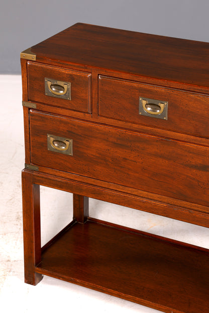 Wunderschöne Maritime Military Chest Kommode Mahagoni Englisch Beistellkommode Antik Vintage