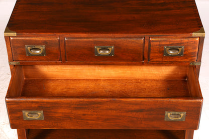 Wunderschöne Maritime Military Chest Kommode Mahagoni Englisch Beistellkommode Antik Vintage