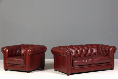 Wunderschöner Original Chesterfield Sessel Englisch Oxblood Leder Armlehnsessel Herrensessel