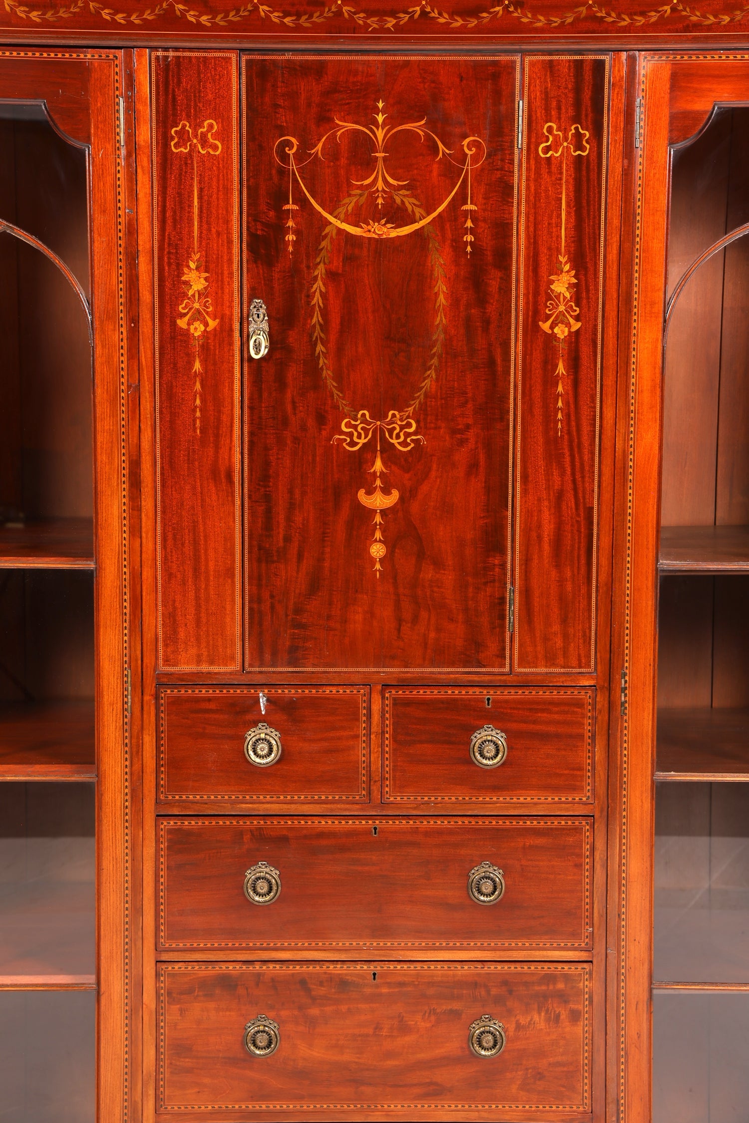 Wunderschöne Englische XXL Vitrine Bibliothek Bücherschrank UK Buffet Schrank Antik