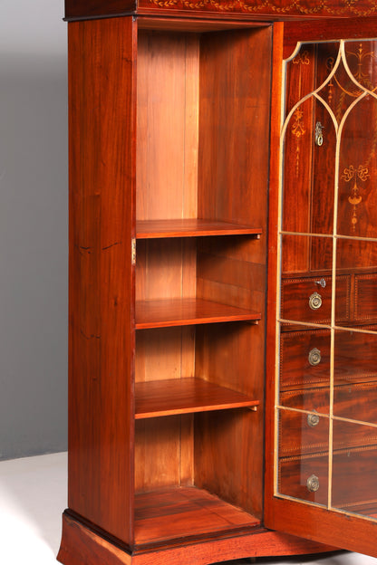 Wunderschöne Englische XXL Vitrine Bibliothek Bücherschrank UK Buffet Schrank Antik