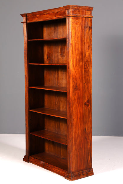 Traumhaftes massiv Sheesham Holz Regal Indisch Kolonial Antik Stil Bücherregal Buchablage Bibliothek