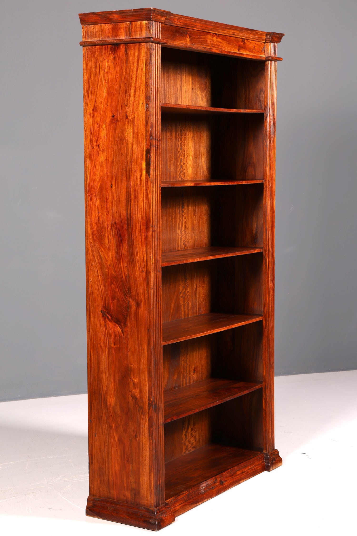 Traumhaftes massiv Sheesham Holz Regal Indisch Kolonial Antik Stil Bücherregal Buchablage Bibliothek