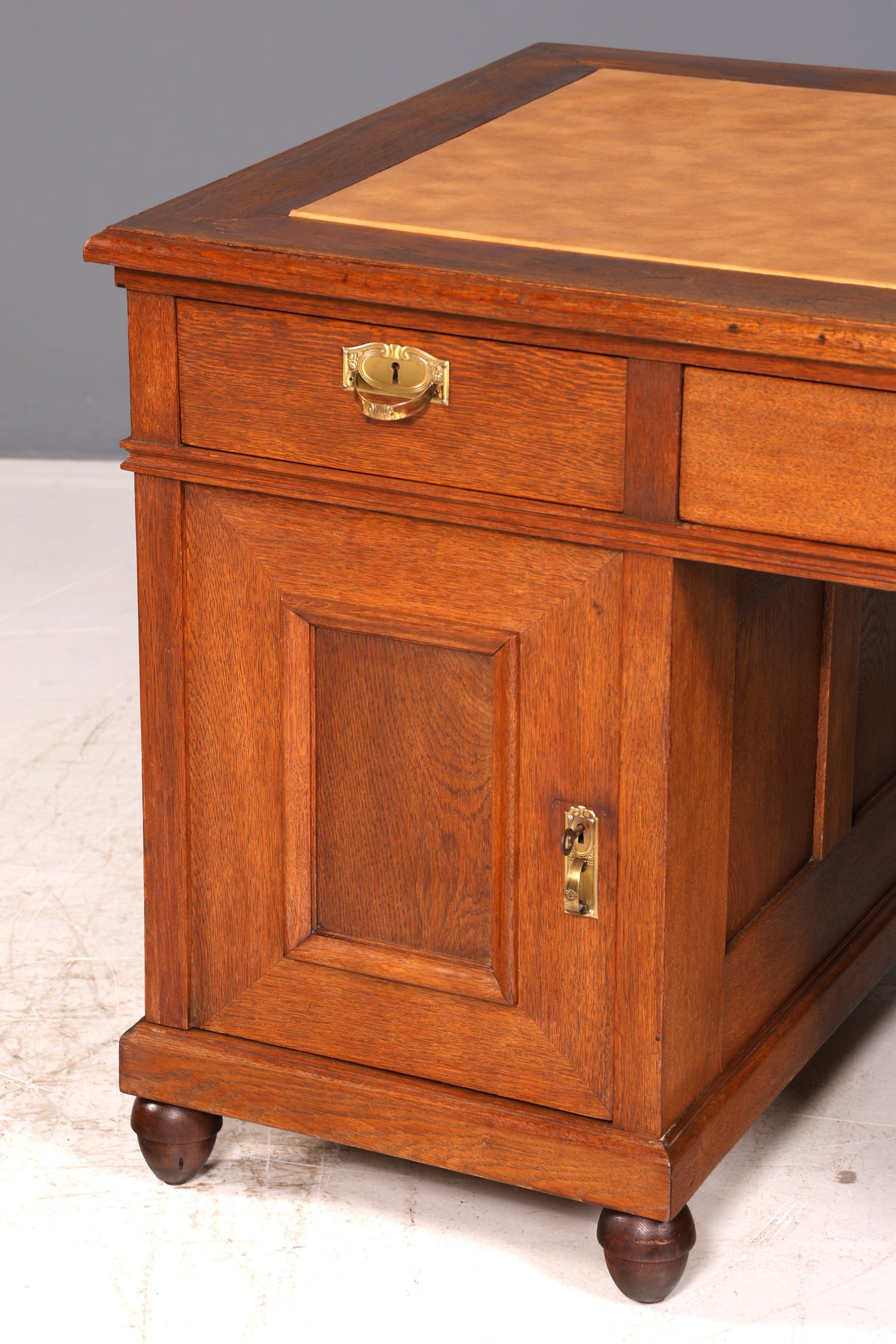 Traumhafter Jugendstil Schreibtisch Eiche Gründerzeit Bürotisch Echt Holz Desk Office Table Antik Vintage