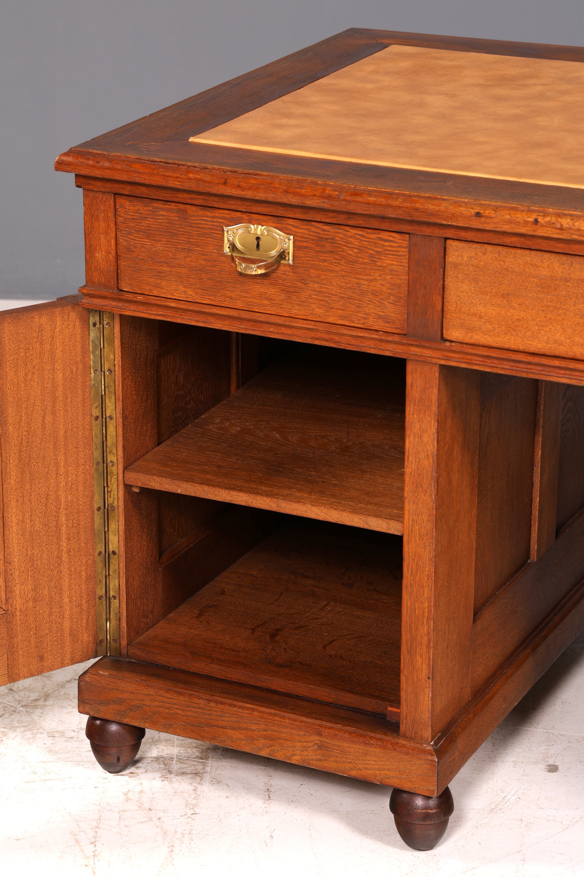 Traumhafter Jugendstil Schreibtisch Eiche Gründerzeit Bürotisch Echt Holz Desk Office Table Antik Vintage