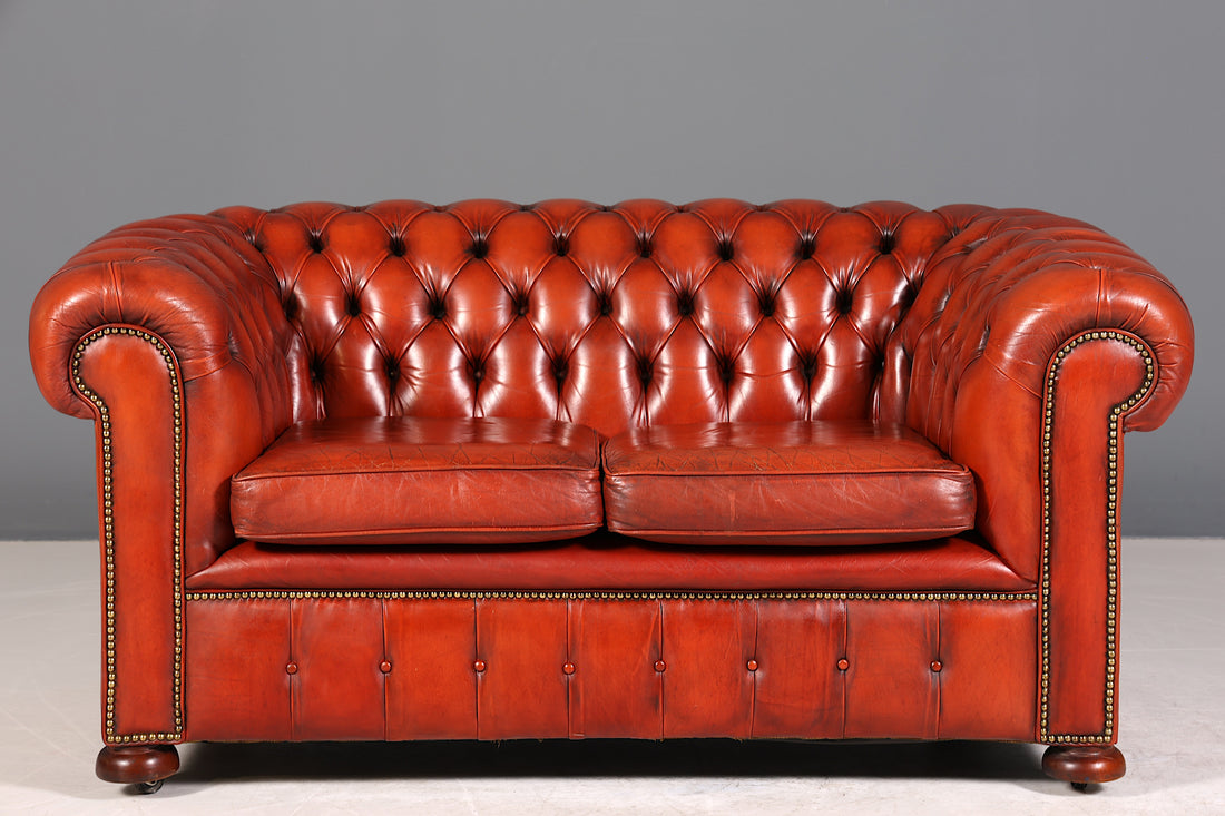 Traumhaftes Original Chesterfield Sofa 2-Sitzer UK Couch England Polstersofa