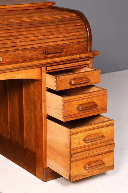 Wunderschöner Sekretär im Bauhaus Stil Rollladen Sekretär Art Deco Schreibtisch Office Table Vintage