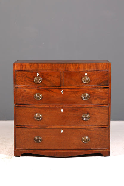 Wunderschöne Englische Kommode Mahagoni Antik Schubladenkommode Bow Front Schrank Sideboard Vintage